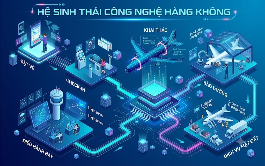 Hệ sinh thái công nghệ trong ngành hàng không hiện đại